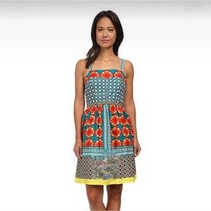 Adrianna Papell Vibrant Colorful Multi Patterned Fit & Flare Back Zip Sundress